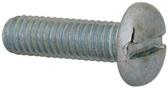 Value Collection - M6x1.00, 20mm Length Under Head Slotted Drive Machine Screw - Pan Head, Grade 4.8 Steel, Zinc-Plated Finish, Without Washer - Apex Tool & Supply
