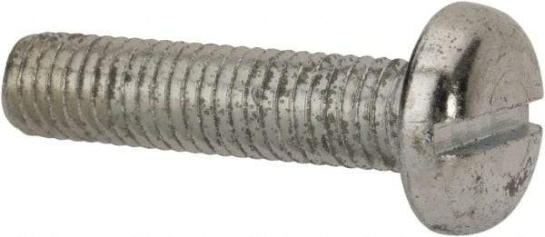 Value Collection - M8x1.25, 35mm Length Under Head Slotted Drive Machine Screw - Pan Head, Grade 4.8 Steel, Zinc-Plated Finish, Without Washer - Apex Tool & Supply