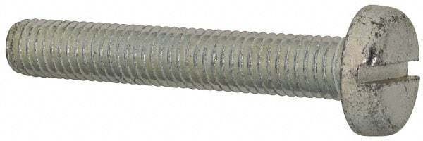Value Collection - M8x1.25, 50mm Length Under Head Slotted Drive Machine Screw - Pan Head, Grade 4.8 Steel, Zinc-Plated Finish, Without Washer - Apex Tool & Supply