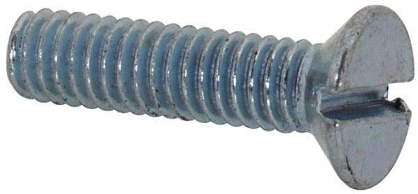 Value Collection - M2.5x0.45, 10mm OAL Slotted Drive Machine Screw - Flat Head, Grade 4.8 Steel, Zinc-Plated Finish, Without Washer - Apex Tool & Supply