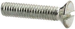 Value Collection - M2.5x0.45, 12mm OAL Slotted Drive Machine Screw - Flat Head, Grade 4.8 Steel, Zinc-Plated Finish, Without Washer - Apex Tool & Supply