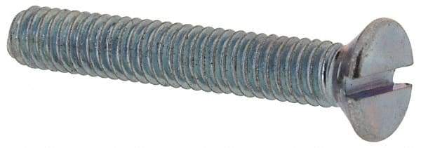Value Collection - M2.5x0.45, 16mm OAL Slotted Drive Machine Screw - Flat Head, Grade 4.8 Steel, Zinc-Plated Finish, Without Washer - Apex Tool & Supply