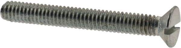 Value Collection - M2.5x0.45, 20mm OAL Slotted Drive Machine Screw - Flat Head, Grade 4.8 Steel, Zinc-Plated Finish, Without Washer - Apex Tool & Supply