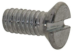 Value Collection - M2.5x0.45, 6mm OAL Slotted Drive Machine Screw - Flat Head, Grade 4.8 Steel, Zinc-Plated Finish, Without Washer - Apex Tool & Supply