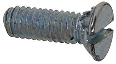 Value Collection - M2.5x0.45, 8mm OAL Slotted Drive Machine Screw - Flat Head, Grade 4.8 Steel, Zinc-Plated Finish, Without Washer - Apex Tool & Supply
