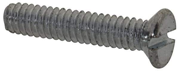 Value Collection - M2x0.40, 10mm OAL Slotted Drive Machine Screw - Flat Head, Grade 4.8 Steel, Zinc-Plated Finish, Without Washer - Apex Tool & Supply