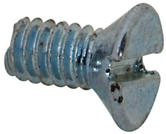 Value Collection - M2x0.40, 4mm OAL Slotted Drive Machine Screw - Flat Head, Grade 4.8 Steel, Zinc-Plated Finish, Without Washer - Apex Tool & Supply
