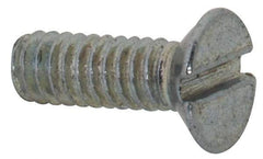 Value Collection - M2x0.40, 6mm OAL Slotted Drive Machine Screw - Flat Head, Grade 4.8 Steel, Zinc-Plated Finish, Without Washer - Apex Tool & Supply