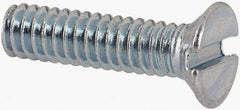 Value Collection - M2x0.40, 8mm OAL Slotted Drive Machine Screw - Flat Head, Grade 4.8 Steel, Zinc-Plated Finish, Without Washer - Apex Tool & Supply