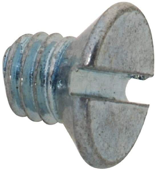 Value Collection - M3x0.50, 4mm OAL Slotted Drive Machine Screw - Flat Head, Grade 4.8 Steel, Zinc-Plated Finish, Without Washer - Apex Tool & Supply