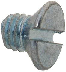 Value Collection - M3x0.50, 4mm OAL Slotted Drive Machine Screw - Flat Head, Grade 4.8 Steel, Zinc-Plated Finish, Without Washer - Apex Tool & Supply
