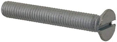 Value Collection - M5x0.80, 35mm OAL Slotted Drive Machine Screw - Flat Head, Grade 4.8 Steel, Zinc-Plated Finish, Without Washer - Apex Tool & Supply