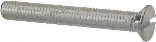 Value Collection - M5x0.80, 40mm OAL Slotted Drive Machine Screw - Flat Head, Grade 4.8 Steel, Zinc-Plated Finish, Without Washer - Apex Tool & Supply