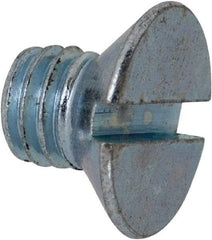 Value Collection - M5x0.80, 6mm OAL Slotted Drive Machine Screw - Flat Head, Grade 4.8 Steel, Zinc-Plated Finish, Without Washer - Apex Tool & Supply
