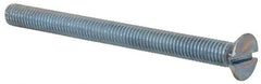 Value Collection - M5x0.80, 60mm OAL Slotted Drive Machine Screw - Flat Head, Grade 4.8 Steel, Zinc-Plated Finish, Without Washer - Apex Tool & Supply