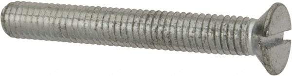Value Collection - M6x1.00, 45mm OAL Slotted Drive Machine Screw - Flat Head, Grade 4.8 Steel, Zinc-Plated Finish, Without Washer - Apex Tool & Supply