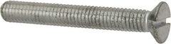 Value Collection - M6x1.00, 45mm OAL Slotted Drive Machine Screw - Flat Head, Grade 4.8 Steel, Zinc-Plated Finish, Without Washer - Apex Tool & Supply