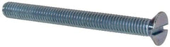 Value Collection - M6x1.00, 60mm OAL Slotted Drive Machine Screw - Flat Head, Grade 4.8 Steel, Zinc-Plated Finish, Without Washer - Apex Tool & Supply