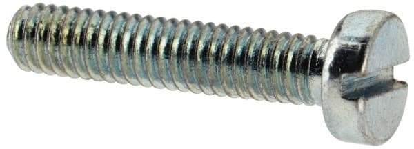 Value Collection - M2.5x0.45, 12mm Length Under Head Slotted Drive Machine Screw - Cheese Head, Grade 4.8 Steel, Zinc-Plated Finish, Without Washer - Apex Tool & Supply