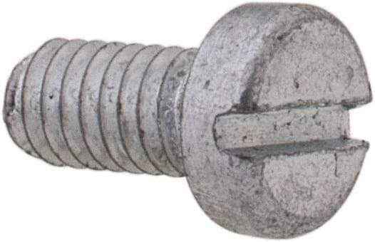 Value Collection - M2.5x0.45, 5mm Length Under Head Slotted Drive Machine Screw - Cheese Head, Grade 4.8 Steel, Zinc-Plated Finish, Without Washer - Apex Tool & Supply