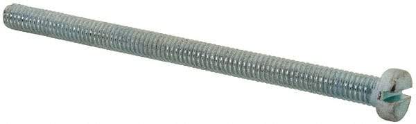 Value Collection - M4x0.70, 60mm Length Under Head Slotted Drive Machine Screw - Cheese Head, Grade 4.8 Steel, Zinc-Plated Finish, Without Washer - Apex Tool & Supply