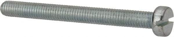 Value Collection - M5x0.80, 50mm Length Under Head Slotted Drive Machine Screw - Cheese Head, Grade 4.8 Steel, Zinc-Plated Finish, Without Washer - Apex Tool & Supply