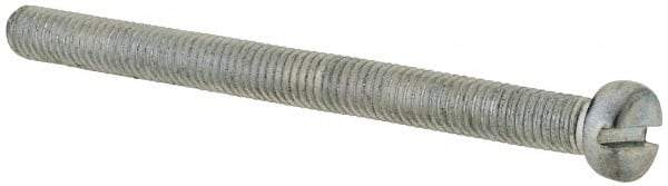 Value Collection - M5x0.80, 60mm Length Under Head Slotted Drive Machine Screw - Cheese Head, Grade 4.8 Steel, Zinc-Plated Finish, Without Washer - Apex Tool & Supply