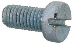 Value Collection - M8x1.25, 16mm Length Under Head Slotted Drive Machine Screw - Cheese Head, Grade 4.8 Steel, Zinc-Plated Finish, Without Washer - Apex Tool & Supply