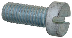 Value Collection - M8x1.25, 20mm Length Under Head Slotted Drive Machine Screw - Cheese Head, Grade 4.8 Steel, Zinc-Plated Finish, Without Washer - Apex Tool & Supply