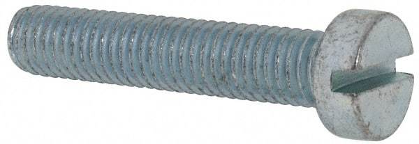 Value Collection - M8x1.25, 40mm Length Under Head Slotted Drive Machine Screw - Cheese Head, Grade 4.8 Steel, Zinc-Plated Finish, Without Washer - Apex Tool & Supply