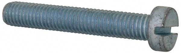 Value Collection - M8x1.25, 50mm Length Under Head Slotted Drive Machine Screw - Cheese Head, Grade 4.8 Steel, Zinc-Plated Finish, Without Washer - Apex Tool & Supply