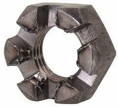 Value Collection - 5/16-24 UNF Grade 2 Steel Slotted Locknut - 1/2" Width Across Flats, 17/64" High, Uncoated - Apex Tool & Supply