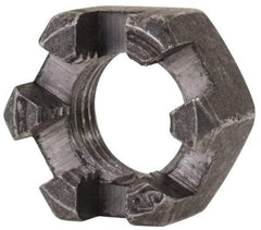 Value Collection - 3/8-24 UNF Grade 2 Steel Slotted Locknut - 9/16" Width Across Flats, 21/64" High, Uncoated - Apex Tool & Supply