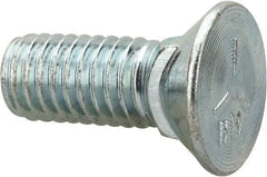 Value Collection - 3/8-16 UNC, 1" OAL, Steel Plow Bolt - Zinc-Plated Finish, Grade 5 - Apex Tool & Supply