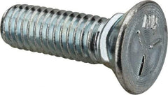 Value Collection - 3/8-16 UNC, 1-1/4" OAL, Steel Plow Bolt - Zinc-Plated Finish, Grade 5 - Apex Tool & Supply