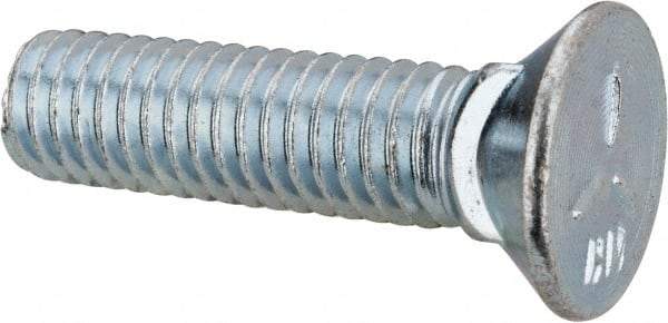 Value Collection - 3/8-16 UNC, 1-1/2" OAL, Steel Plow Bolt - Zinc-Plated Finish, Grade 5 - Apex Tool & Supply