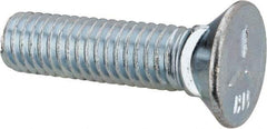 Value Collection - 3/8-16 UNC, 1-1/2" OAL, Steel Plow Bolt - Zinc-Plated Finish, Grade 5 - Apex Tool & Supply