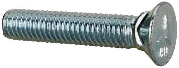 Value Collection - 3/8-16 UNC, 2" OAL, Steel Plow Bolt - Zinc-Plated Finish, Grade 5 - Apex Tool & Supply