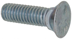 Value Collection - 7/16-14 UNC, 1-1/2" OAL, Steel Plow Bolt - Zinc-Plated Finish, Grade 5 - Apex Tool & Supply
