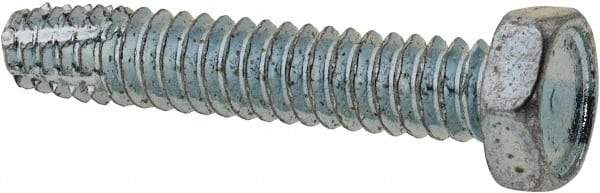 Value Collection - #10-24 UNC Thread, 1" Length Under Head, Hex Drive Steel Thread Cutting Screw - Hex Head, Grade 2, Point Type F, Zinc-Plated Finish - Apex Tool & Supply