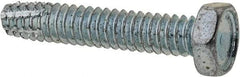 Value Collection - #10-24 UNC Thread, 1" Length Under Head, Hex Drive Steel Thread Cutting Screw - Hex Head, Grade 2, Point Type F, Zinc-Plated Finish - Apex Tool & Supply