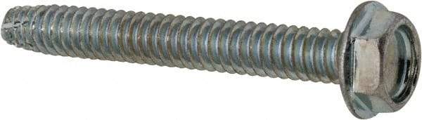 Value Collection - #10-24 UNC Thread, 1-1/2" Length Under Head, Hex Drive Steel Thread Cutting Screw - Hex Head, Grade 2, Point Type F, Zinc-Plated Finish - Apex Tool & Supply