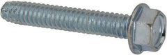 Value Collection - 1/4-20 UNC Thread, 1-1/2" Length Under Head, Hex Drive Steel Thread Cutting Screw - Hex Head, Grade 2, Point Type F, Zinc-Plated Finish - Apex Tool & Supply