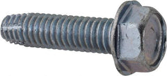 Value Collection - 5/16-18 UNC Thread, 1-1/4" Length Under Head, Hex Drive Steel Thread Cutting Screw - Hex Head, Grade 2, Point Type F, Zinc-Plated Finish - Apex Tool & Supply
