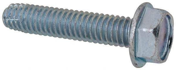Value Collection - 5/16-18 UNC Thread, 1-1/2" Length Under Head, Hex Drive Steel Thread Cutting Screw - Hex Head, Grade 2, Point Type F, Zinc-Plated Finish - Apex Tool & Supply