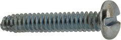 Value Collection - #4-40 UNC Thread, 5/8" Length Under Head, Slotted Drive Steel Thread Cutting Screw - Pan Head, Grade 2, Point Type F, Zinc-Plated Finish - Apex Tool & Supply
