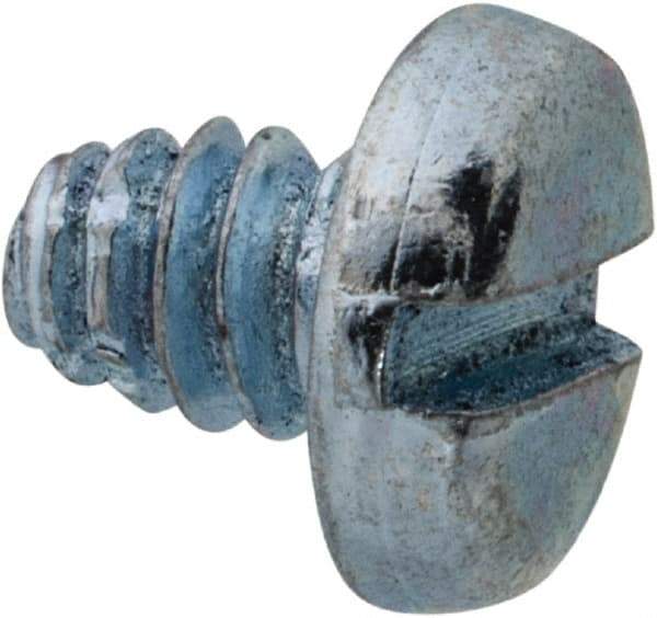 Value Collection - #6-32 UNC Thread, 3/16" Length Under Head, Slotted Drive Steel Thread Cutting Screw - Pan Head, Grade 2, Point Type F, Zinc-Plated Finish - Apex Tool & Supply