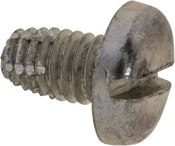 Value Collection - #10-32 UNF Thread, 5/16" Length Under Head, Slotted Drive Steel Thread Cutting Screw - Pan Head, Grade 2, Point Type F, Zinc-Plated Finish - Apex Tool & Supply