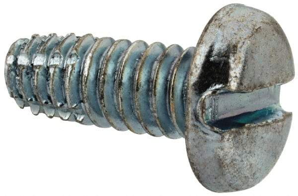 Value Collection - 1/4-20 UNC Thread, 5/8" Length Under Head, Slotted Drive Steel Thread Cutting Screw - Pan Head, Grade 2, Point Type F, Zinc-Plated Finish - Apex Tool & Supply