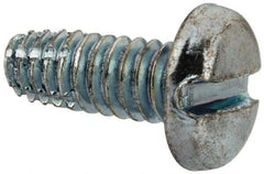 Value Collection - 1/4-20 UNC Thread, 5/8" Length Under Head, Slotted Drive Steel Thread Cutting Screw - Pan Head, Grade 2, Point Type F, Zinc-Plated Finish - Apex Tool & Supply